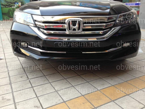 Хром накладки в бампер Honda Accord РЕСТАЙЛИНГ 2015- (хром пластик 2 части)