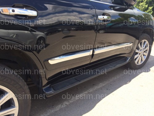 Молдинги на двери Lexus LX 570 2008-2021 цвет черный 202