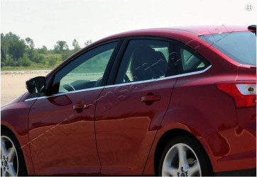 Молдинги окна нижние OMSA LINE Ford Focus Sd 2011-2015 (комплект 8шт) (нержавеющая сталь)
