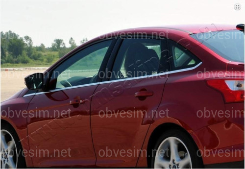 Молдинги окна нижние OMSA LINE Ford Focus Sd 2011-2015 (комплект 8шт) (нержавеющая сталь)