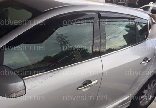 Молдинги окна нижние Renault Megane III 2008- ХЭТЧБЕК (нержавеющая сталь)