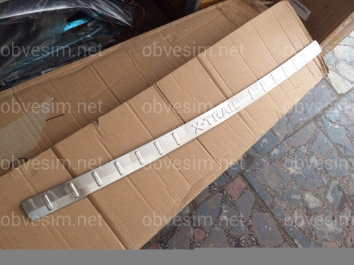 Накладка на задний бампер Nissan X-Trail T31 2007-2013 (нержавеющая сталь)