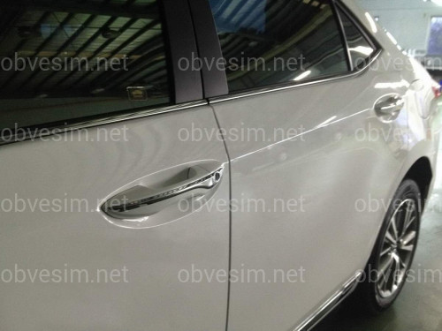 Хром накладки на ручки узкие Toyota Corolla 2013-2018 хромированный пластик