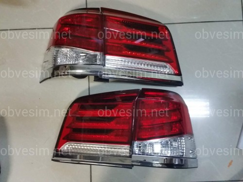 Задние фонари рестайлинг Lexus LX 570 2012-2015 красно-белые (комплект 4шт.)