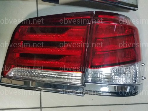 Задние фонари рестайлинг Lexus LX 570 2012-2015 красно-белые (комплект 4шт.)