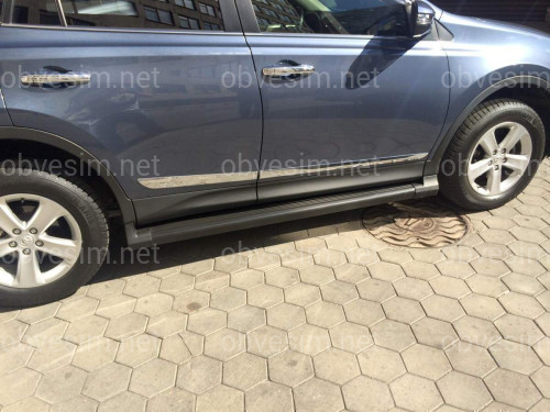 Молдинги дверей Toyota RAV-4 2013-2018 (хромированный пластик)