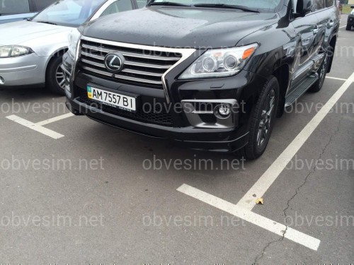 Обвес юбки бамперов F-SPORT для Lexus LX 570 рестайлинг 2012+, цвет черный