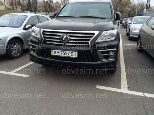 Обвес юбки бамперов F-SPORT для Lexus LX 570 рестайлинг 2012+, цвет черный