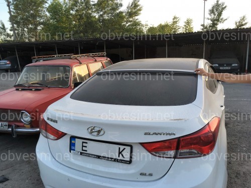 Козырек на стекло Hyundai Elantra MD 2010-2015   ABS пластик под покраску