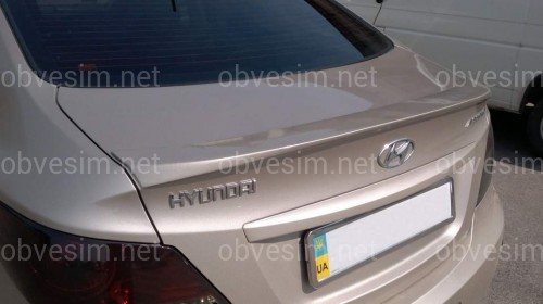Спойлер лип багажника Hyundai Accent 2011-2015 ABS пластик под покраску