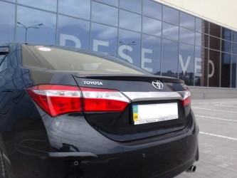 Спойлер лип багажника Toyota Corolla 2013-2018 ABS пластик под покраску (полный)