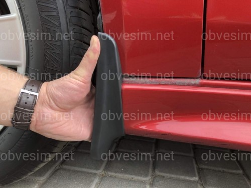 Брызговики Mitsubishi Lancer X под порог (до рейсталинга) комплект 4 шт.