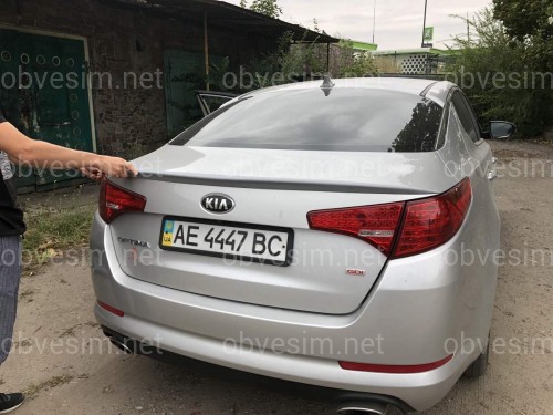 Спойлер лип узкий на багажник Kia Optima 2010-2013 ABS пластик под покраску