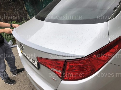 Спойлер лип узкий на багажник Kia Optima 2010-2013 ABS пластик под покраску