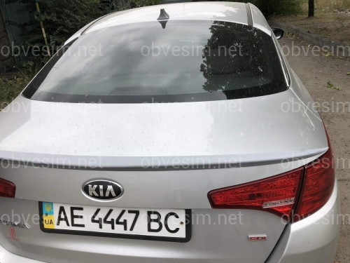 Спойлер лип узкий на багажник Kia Optima 2010-2013 ABS пластик под покраску