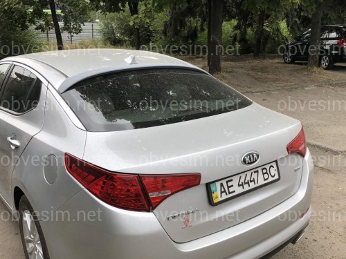 Козырек на стекло Kia Optima 2010-2015 ABS пластик под покраску