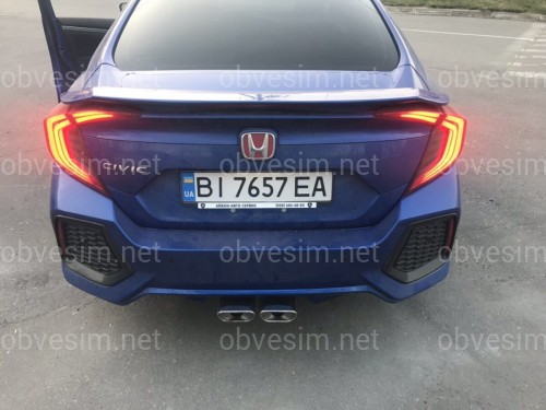 Бампер задний SI Honda Civic 4D 2016-2019 комплектный