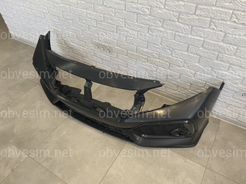 Бампер передний SI Honda Civic 4D / 5D 2016-2020 (бампер, губа, сетки)