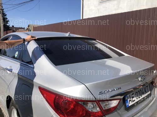 Козырёк на стекло Hyundai Sonata YF 2010-2015 ABS пластик под покраску