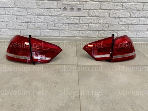 Задние LED стопы фонари Volkswagen Passat B7 USA 2011-2015 (ЖЕЛТЫЙ ПОВОРОТНИК)