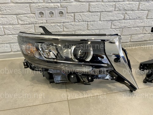 Фары Full Led Toyota Land Cruiser Prado 150 рестайлинг 2018+ (левая+правая) взамен галогена, в комплекте с ресницами