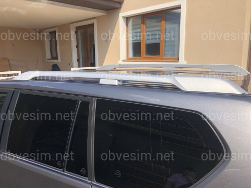 Рейлинги на крышу Toyota Land Cruiser Prado 150 2009-2020 качество оригинала (алюминий 2шт.) ЦВЕТ СЕРЕБРО