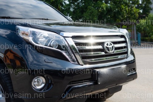 Решетка радиатора LX Mode Toyota Land Cruiser Prado 150 2013-2017 ABS пластик в черном матовом цвете