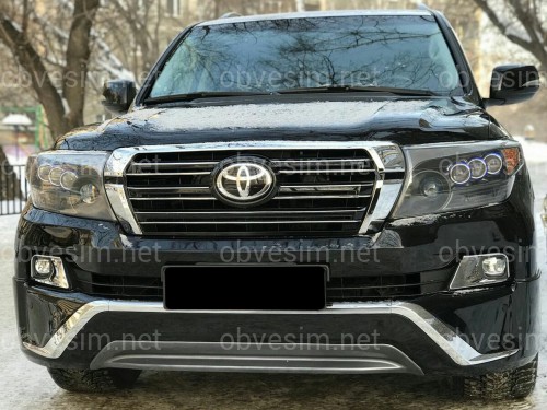 Бампер в сборе Toyota Land Cruiser 200 2007-2015 в стиле рестайлинг 2016+  цвет черный 202