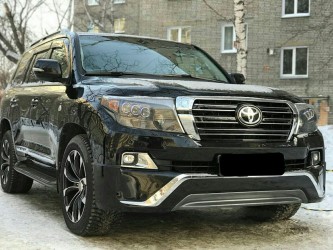 Бампер в сборе Toyota Land Cruiser 200 2007-2015 в стиле рестайлинг 2016+  цвет черный 202