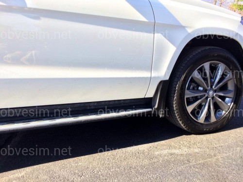Брызговики передние Mercedes Benz GL 2012+ / GLS X166 2015+ ПОД ПОРОГ БЕЗ АРОК комплект 2 шт.
