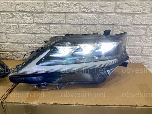 Фары Full LED 3 линзы Lexus RX 350 / 450H 2012-2015 в стиле рестайлинг 2020