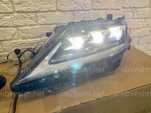 Фары Full LED 3 линзы Lexus RX 350 / 450H 2012-2015 в стиле рестайлинг 2020