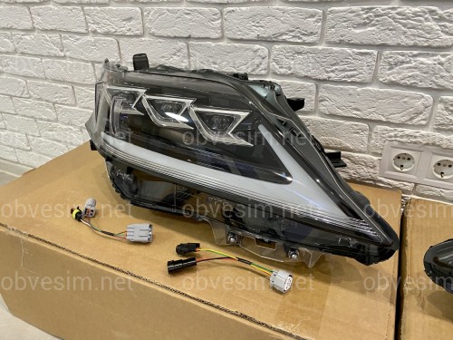 Фары Full LED 3 линзы Lexus RX 350 / 450H 2012-2015 в стиле рестайлинг 2020
