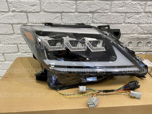 Фары Full LED 3 линзы Lexus LX 570 2012-2015 в стиле рестайлинг 2016