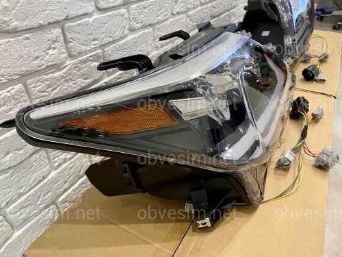 Фары Full LED 3 линзы Lexus LX 570 2012-2015 в стиле рестайлинг 2016
