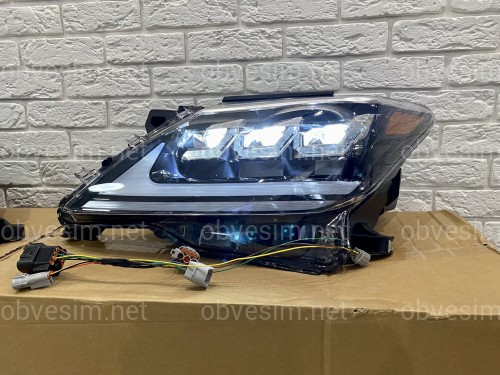 Фары Full LED 3 линзы Lexus LX 570 2012-2015 в стиле рестайлинг 2016