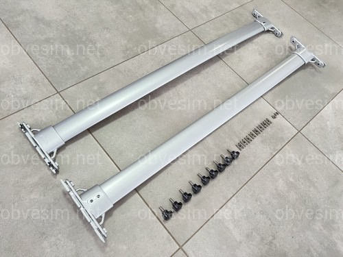Поперечные рейлинги для Toyota Land Cruiser 200 2007-2021 цвет серый