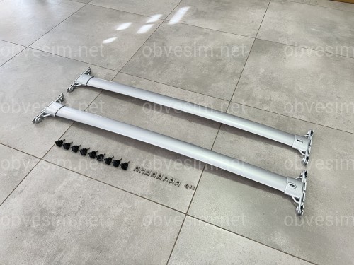 Поперечные рейлинги для Toyota Land Cruiser 200 2007-2021 цвет серый