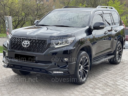 Юбка переднего бампера TRD Toyota Land Cruiser Prado 150 2017+ цвет черный