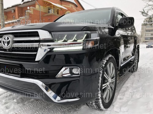 Фары FULL LED 3 линзы Toyota Land Cruiser 200 2015-2022 (левая+правая)