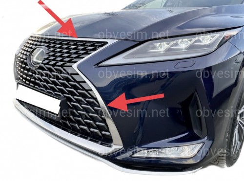 Хром окантовка решетки Lexus RX 2019-2022