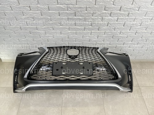 Бампер передний F-Sport Lexus NX 2014-2016 (бампер, юбка, решетка, хром)