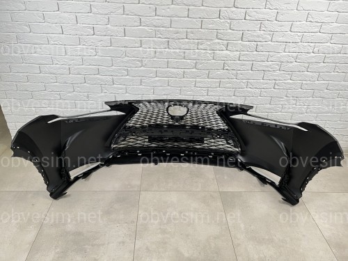Бампер передний F-Sport Lexus NX 2014-2016 (бампер, юбка, решетка, хром)