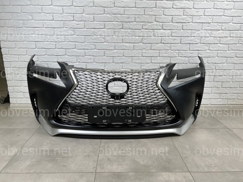 Бампер передний F-Sport Lexus NX 2014-2016 (бампер, юбка, решетка, хром)