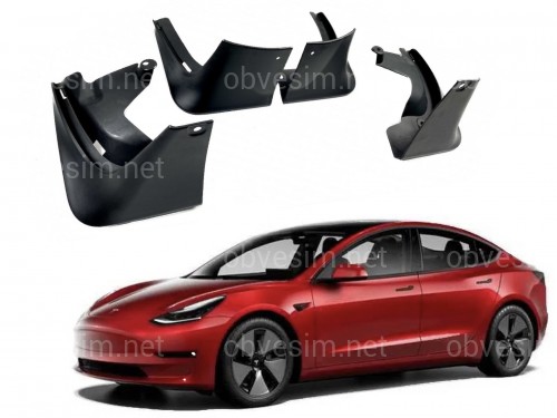 Брызговики Tesla Model 3 2017-2023 комплект 4 шт.