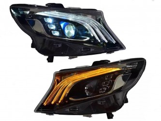 Full led фары стиль Maybach Mercedes Benz W447 Vito / V-class / Metris (левая+ правая) комплектные с блоками