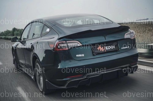 Спойлер лип багажника Tesla model 3 2017-  ABS пластик, цвет черный глянец
