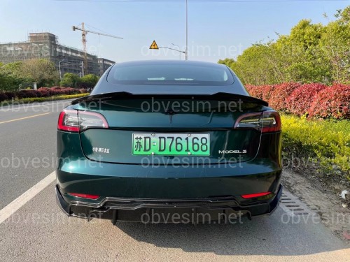 Спойлер лип багажника Tesla model 3 2017-  ABS пластик, цвет черный глянец