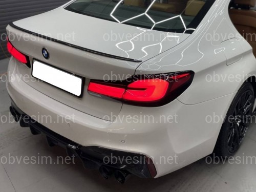 Спойлер лип M5 стиль BMW 5 series G30 2017- ABS пластик, черный глянец