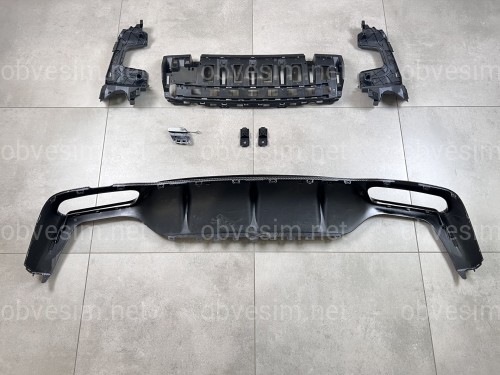 Накладка заднего бампера (диффузор) AMG под карбон Mercedes E-Class W213 2016-2020